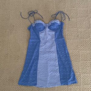 UO Eyelet Bustier Mini Dress